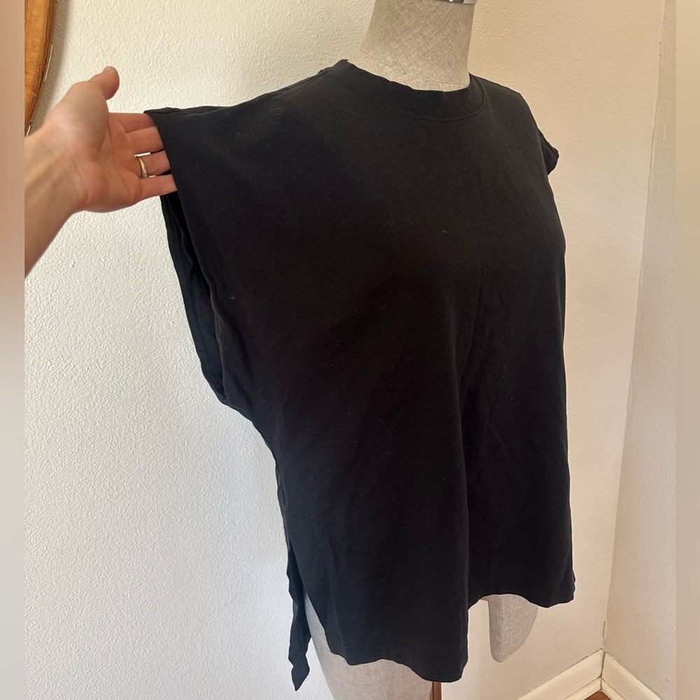 Athleta Black Basic Tee Oversized Classic Woman's M 100% Cotton - Picture 2 of 8